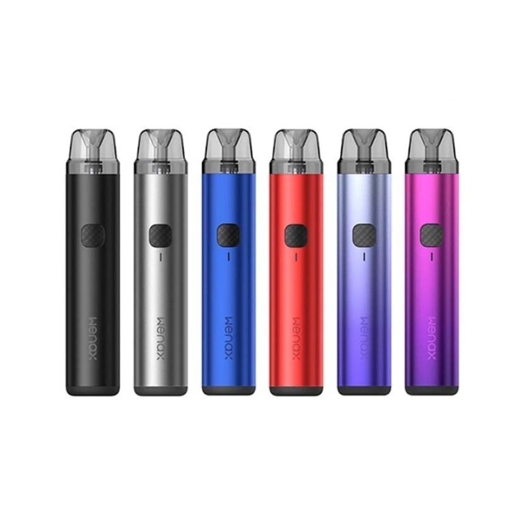 GeekVape Wenax H1 Pod Mod çeşitleri: Siyah, Gri, Mavi, Kırmızı, Mor.