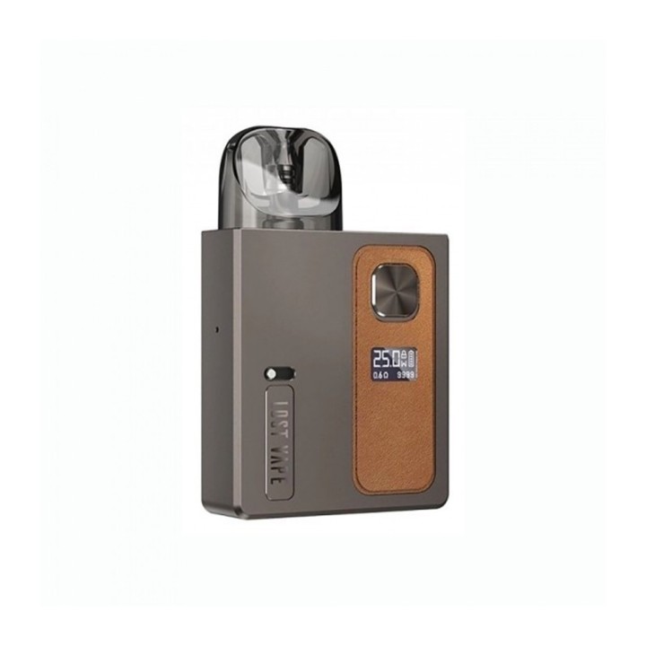 Lost Vape Ursa Baby Pro Pod Mod Gri Kahverengi Deri Detaylı