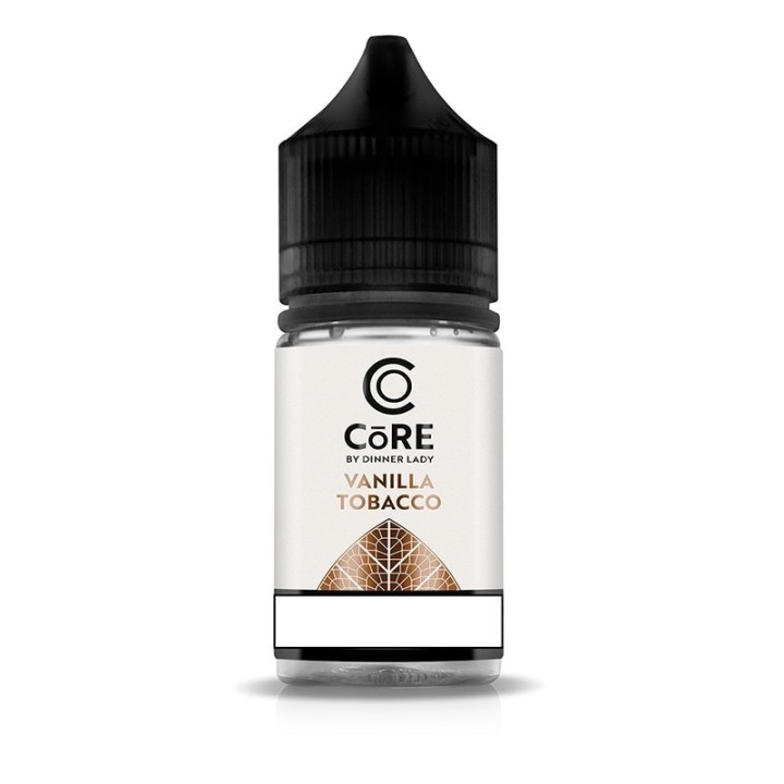 Dinner Lady CORE Vanilla Tobacco Salt Likit, Siyah Kapaklı Şeffaf Şişe