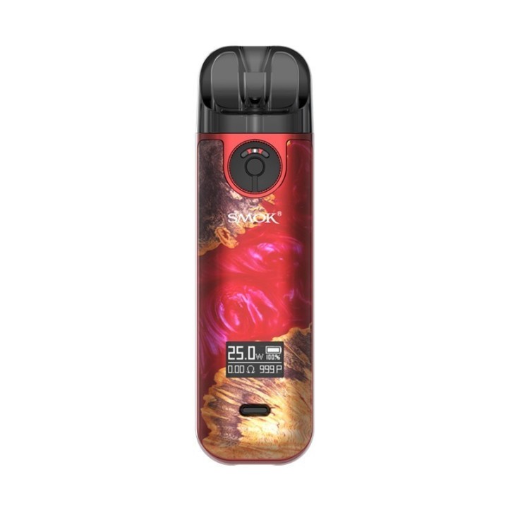 Smok Novo 4 Pod Mod Kırmızı Reçine Ahşap Görünümlü Elektronik Sigara