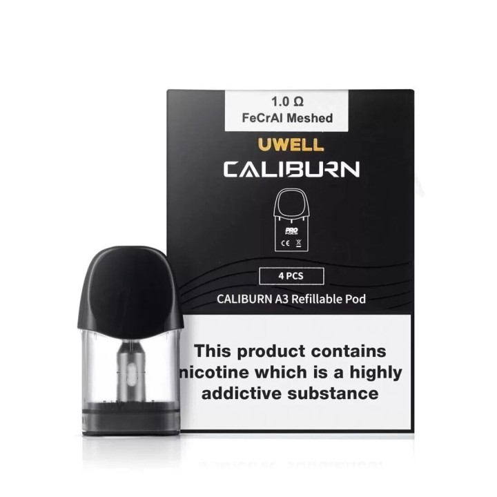 Uwell Caliburn A3 Kartuş 1.0 Ohm FeCrAl Meshed Pod Kartuş 4'lü Paket
