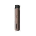 Uwell Caliburn G Pod Mod kahverengi, dikey çizgili, kompakt elektronik sigara.