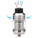 GeekVape T200 Pod Mod Tankı, gümüş renkli, ayarlanabilir hava akışlı.