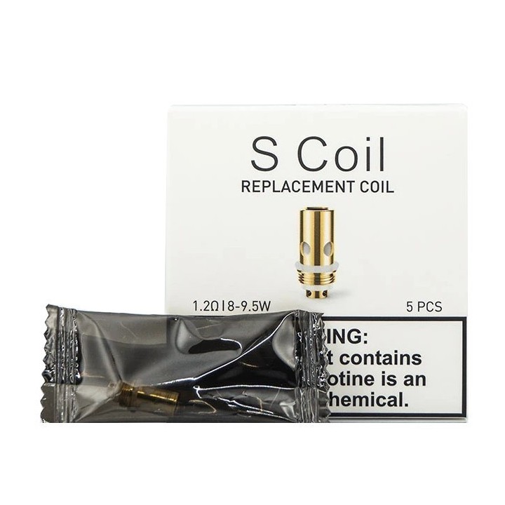 Innokin S Coil 1.2ohm yedek atomizer başlığı, 5 adet, altın renk.