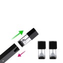 Smok Fit Kartuş siyah yedek podları, takma/çıkarma gösterimi.