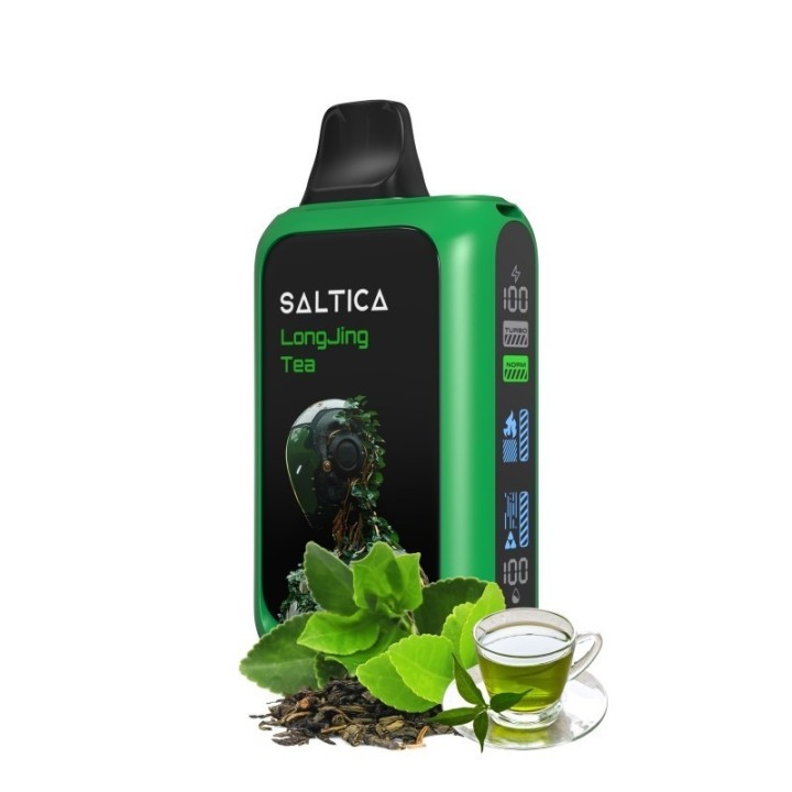 Saltica Cyber 18000 LongJing Yeşil Çay Aromalı Kullan At Elektronik Sigara