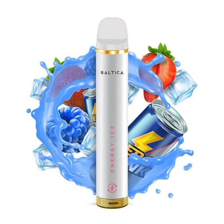 Saltica White 3500 Energy Ice tek kullanımlık elektronik sigara, meyveli buz aromalı.