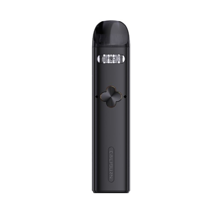 Uwell Caliburn Explorer Pod Mod siyah, kompakt ve şık elektronik sigara.