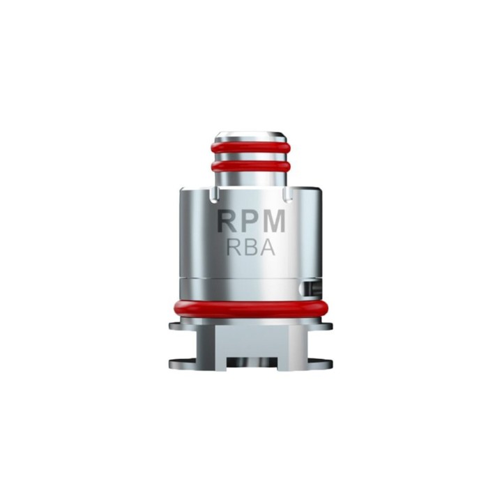 Smok RPM RBA Coil yedek parça, metalik gri, kırmızı O-ringli