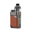 Vaporesso Swag PX80 Pod Mod kahverengi deri detaylı gri elektronik sigara