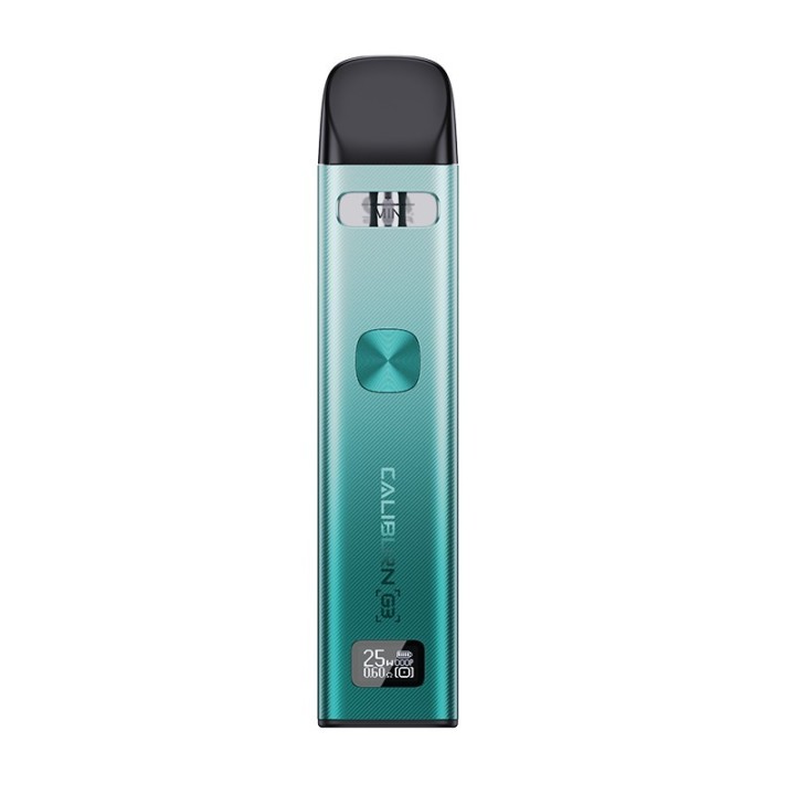 Uwell Caliburn G3 Pod Mod, Mint Yeşili, dijital ekranlı, kompakt elektronik sigara.