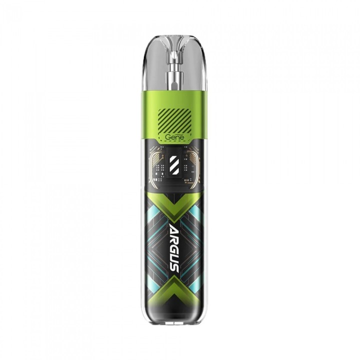 Voopoo Argus P1s Pod Mod yeşil renkli, şeffaf gövdeli elektronik sigara