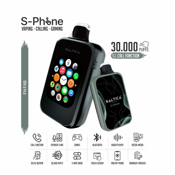 Saltica SPhone 30000 Puffs Kullan At, Akıllı Telefon Görünümlü Vape