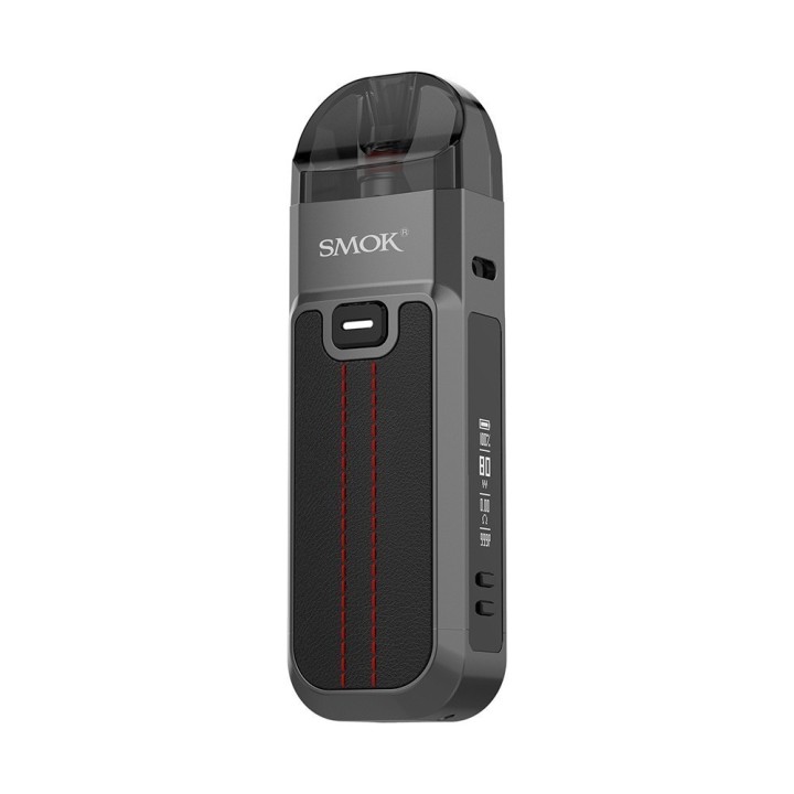 Smok Nord 5 Pod Mod Gri Koyu Gri Deri Kırmızı Dikişli