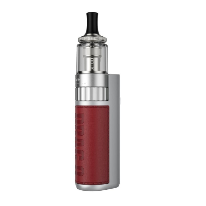Voopoo Drag Q Pod Mod gümüş gövde kırmızı deri kaplama elektronik sigara