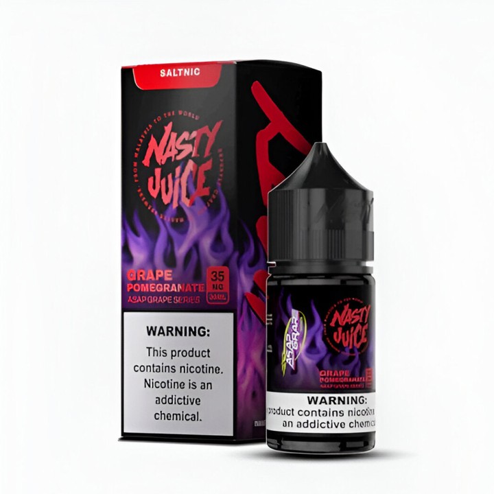 Nasty Juice Asap Grape Pomegranate Salt Likit 35MG Siyah Mor Ambalaj