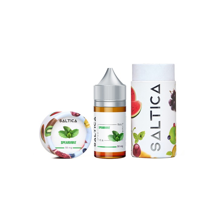 Saltica Spearmint Salt Likit 50mg, nane aromalı elektronik sigara likiti.