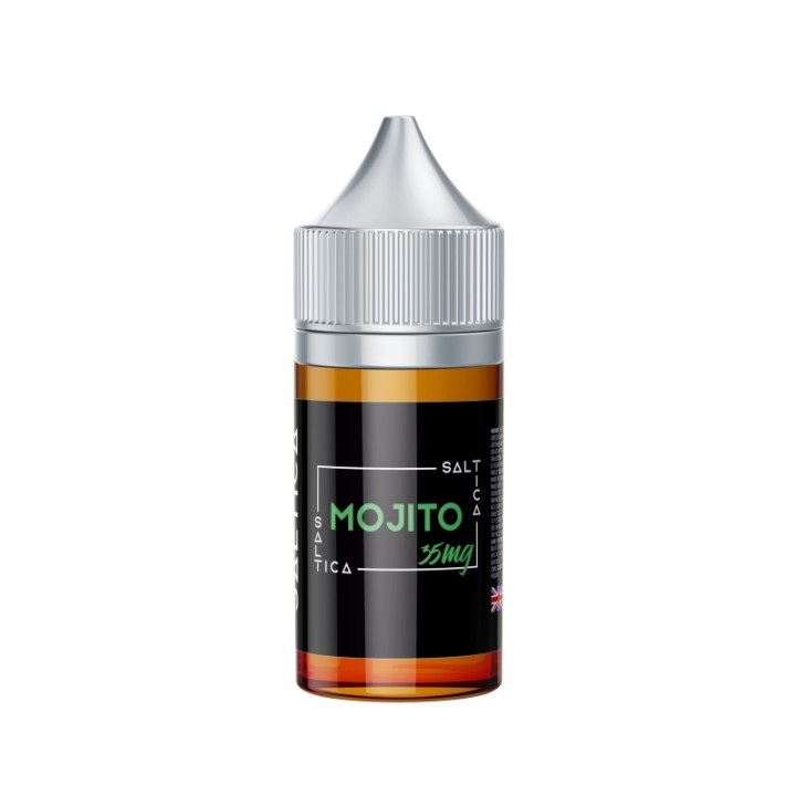 Saltica Mojito Salt Likit 35mg kahverengi şişe, gümüş kapaklı
