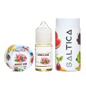 Saltica Bubble Gum Salt Likit 50 mg elektronik sigara likiti şişesi ve kutusu.