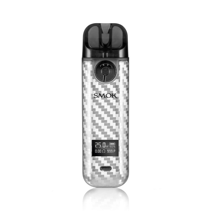 Smok Novo 4 Pod Mod Gümüş Karbon Fiber Desenli Elektronik Sigara