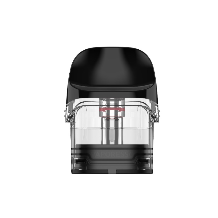 Vaporesso Luxe Q Kartuş yedek pod, şeffaf gövde ve siyah üst.