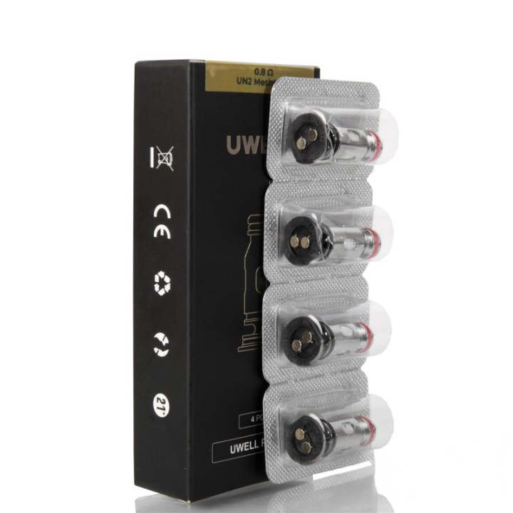 Uwell PA Coil 0.8Ω UN2 Mesh yedek kartuş (4'lü paket)