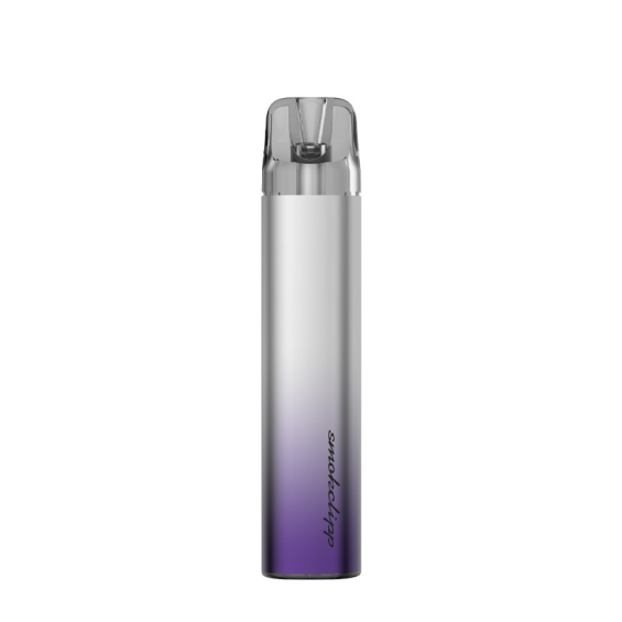 Smok Smokclipp Pod Mod gümüş-mor degrade renkli, şık ve kompakt elektronik sigara.