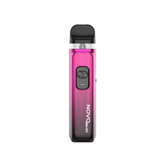Smok NOVO Master Pod Mod pembe renkli, düğmeli, kompakt elektronik sigara.