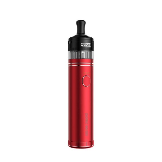 Voopoo Doric 60 Pro Pod Mod kırmızı renkli, şık, silindirik tasarımı.