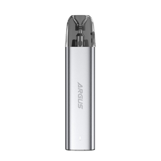 Voopoo Argus G2 Mini Pod Mod Gümüş renkli, kompakt elektronik sigara cihazı.
