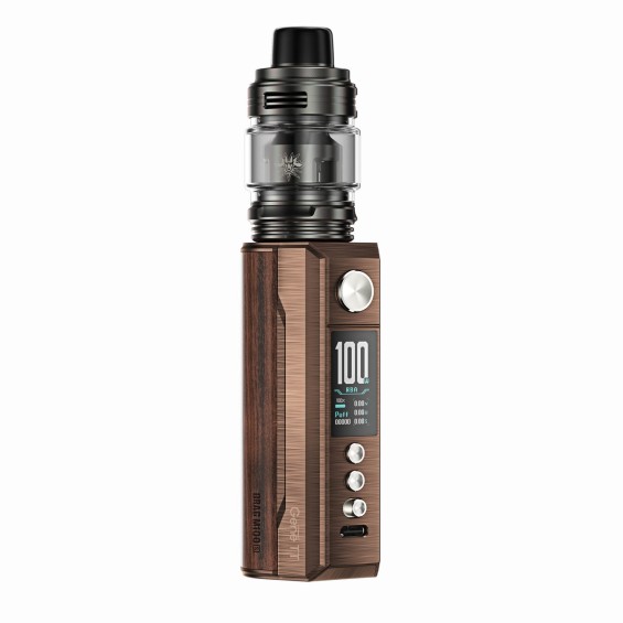 Voopoo Drag M100S Pod Mod kahverengi ahşap görünümlü, elektronik sigara