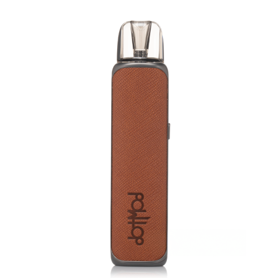 DotMod DotPod S Pod Mod kahverengi deri kaplama, şık ve kompakt elektronik sigara.