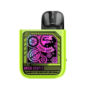 Lost Vape Ursa Baby 2 Pod Mod, neon yeşil, mekanik dişli tasarımlı.