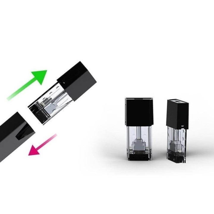 Smok Fit Pod Mod kartuşları, siyah kapaklı, şeffaf e-likit haznesi.