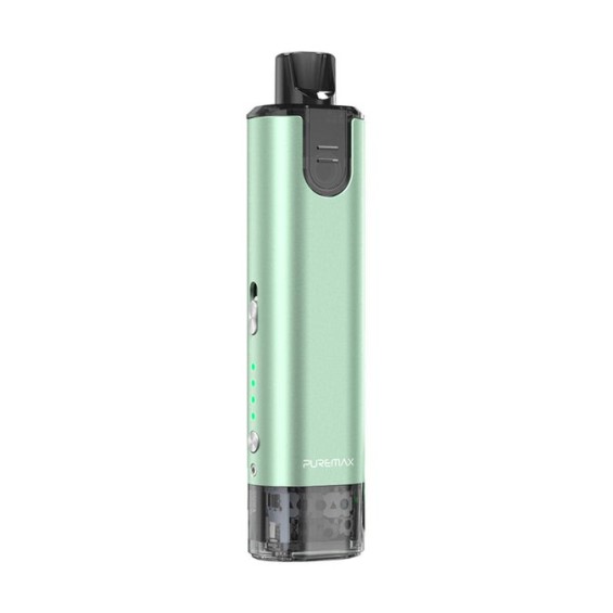 SX Mini PureMax Pod Mod nane yeşili, kompakt ve taşınabilir elektronik sigara.