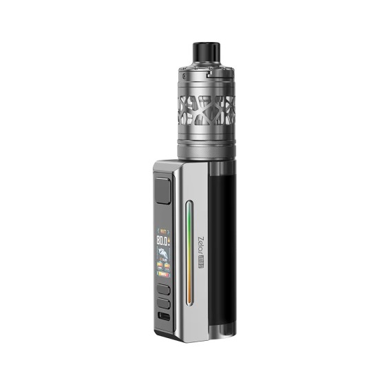 Aspire Zelos M80 Pod Mod gümüş ve siyah renkli, elektronik sigara seti.