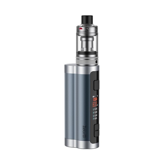 Aspire Zelos X Pod Mod mavi/gri, ayarlanabilir watt ekranlı elektronik sigara.