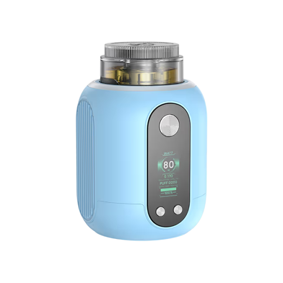 Aspire Proteus Mini E Hookah mavi, dijital ekranlı kompakt elektronik nargile.