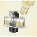 Aspire Cloudflask III Pod dolumu, şeffaf tank ve siyah taban detayı.