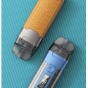 Aspire Veynom Air Pod Mod mavi ve turuncu renkli, dijital ekranlı.