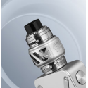 Aspire Revolto Pod Mod gümüş renkli, metalik gövde ve siyah drip tip detayı.