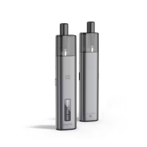 Aspire Vilter S Pod Mod gümüş renkli, ekranlı, şık ve kompakt elektronik sigara.