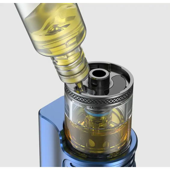 Aspire Flexus AIO Pod Mod mavi dolum detayı, likit doldurma.