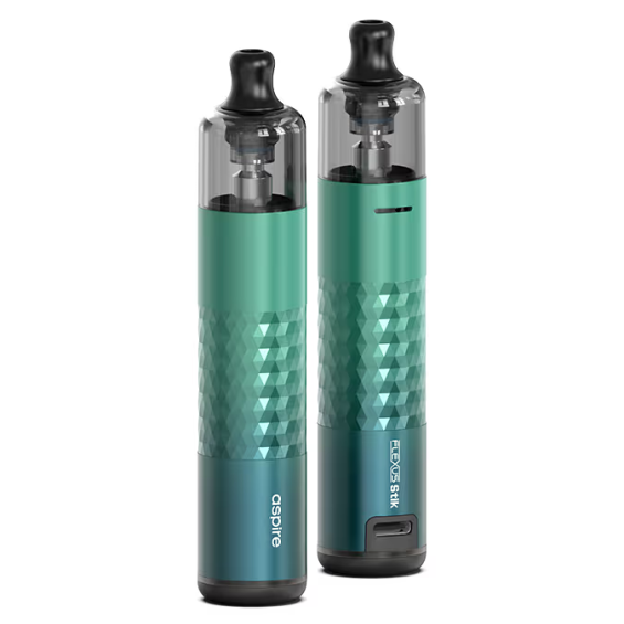 Aspire Flexus Stik Pod Mod yeşil renkli, elmas desenli, kompakt elektronik sigara