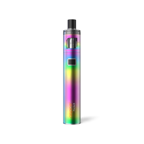Aspire PockeX Pod Mod gökkuşağı renkli, kompakt elektronik sigara.