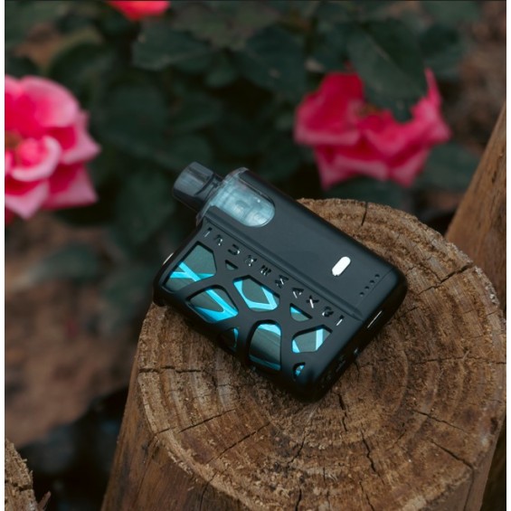 SXmini PureMax Q Pod Mod siyah, mavi ışıklı, şık elektronik sigara
