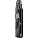 Voopoo Argus Matrix Pod Mod Siyah, şeffaf gövdeli, dijital ekranlı elektronik sigara.