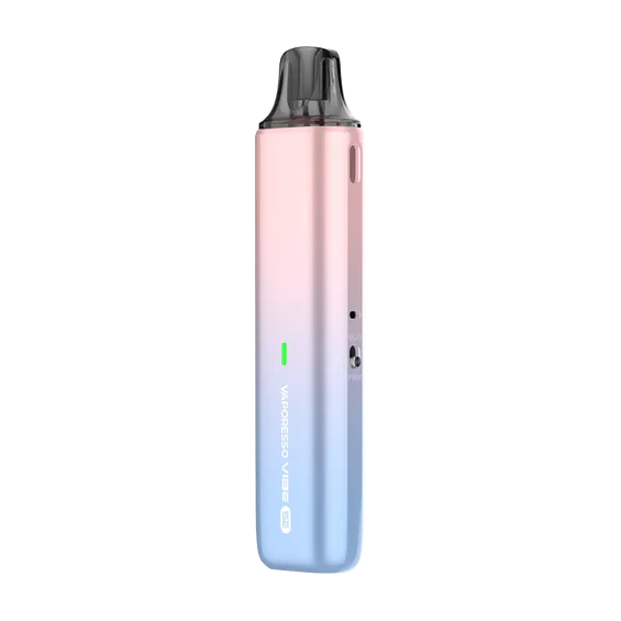 Vaporesso Vibe SE Pod Mod, pembe-mavi degrade renkli, kompakt elektronik sigara.