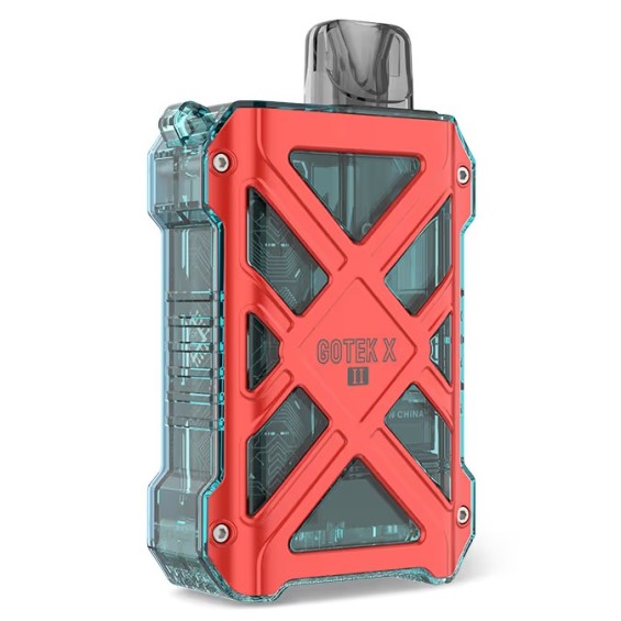 Aspire Gotek X II Pod Mod kırmızı şeffaf gövdeli elektronik sigara cihazı.