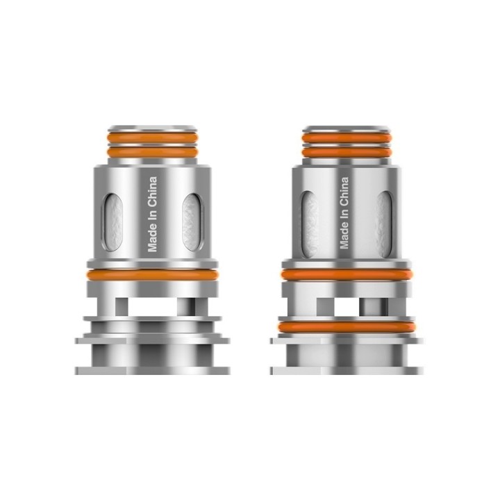 GeekVape P Coil yedek parça, gümüş metal ve turuncu halkalı, 2'li paket.